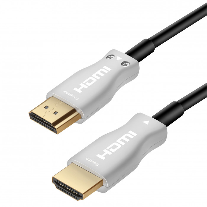 Cable HDMI 2.1 15 mètres Fibre Optique pour vidéoprojecteurs et TV 4K 8K HDR 48gb/sec