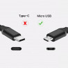 Chargeur secteur vers USB noir + cable usb 1m pour liseuses Amazon Kindle