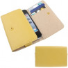 Housse en cuir avec rangement et porte cartes pour iphone 4 & 4S jaune