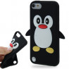 Coque silicone cartoon Pingouin pour iphone 5 et 5S noire