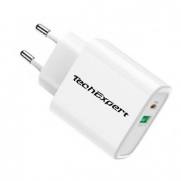 TechExpert Quick Charge 3.0 Chargeur Secteur USB Rapide 18W 3A QC 3.0 + PD pour smartphones et tablettes