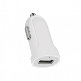 Chargeur allume cigare haute qualité pour tablettes et smartphones 5V 2.1A blanc
