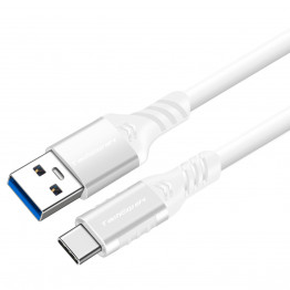 Cable usb A vers usb C 3.2 gen2 vitesse maxi 10Gbps charge jusqu'à 60W 20V/3A blanc
