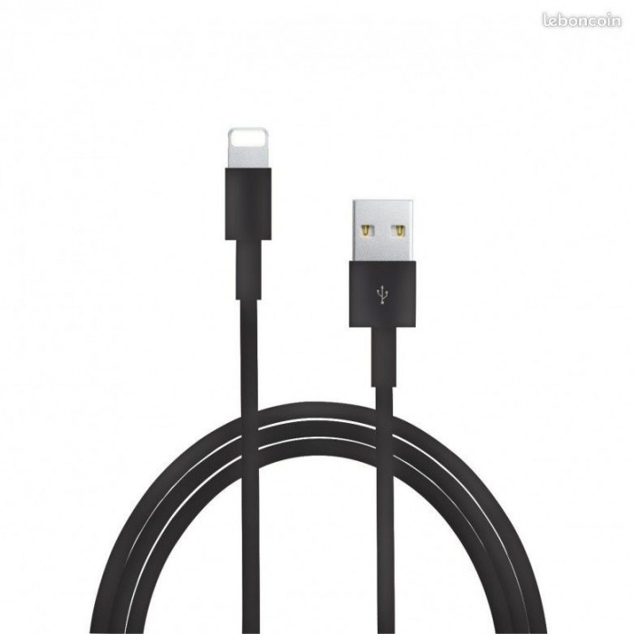 Câble noir 3 mètres compatible Apple iphones 5 6 7 et ipods