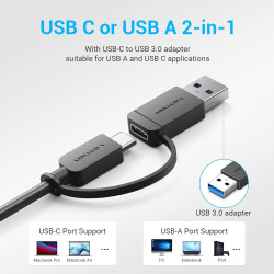 Hub USB Type C vers 4 ports USB 3.0 compatible avec MacBook Pro/Air, iPad Pro, Surface Pro, ordinateur portable, PC Vention