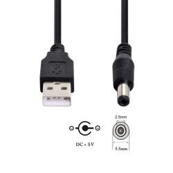 Câble d'alimentation par port USB 5V - Embout 5.5/2.5mm