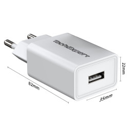 Chargeur secteur vers USB blanc 5V 2A pour iPhone iPod Samsung Huawei Honor 7 Nokia LG