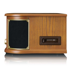 Tourne-disque rétro bois avec radio Bluetooth®, encodage USB, lecteur de CD, lecteur de cassettes et haut-parleurs intégrés