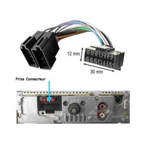 Adaptateur autoradio cable-> ISO PIONEER 18 PIN 